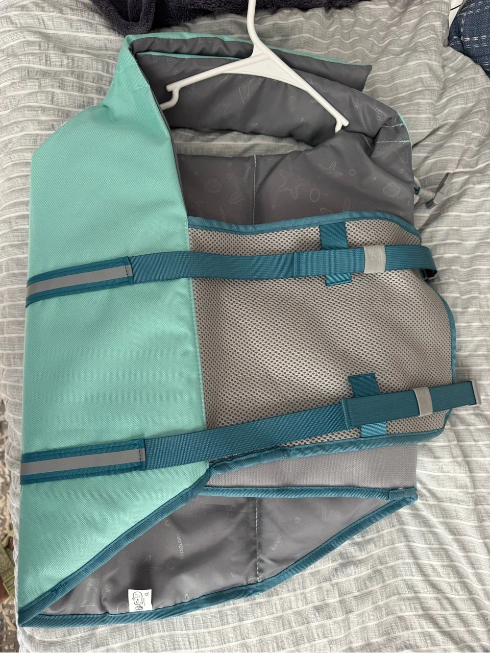 Teal Padded Dog Life Jacket with Reflective Straps